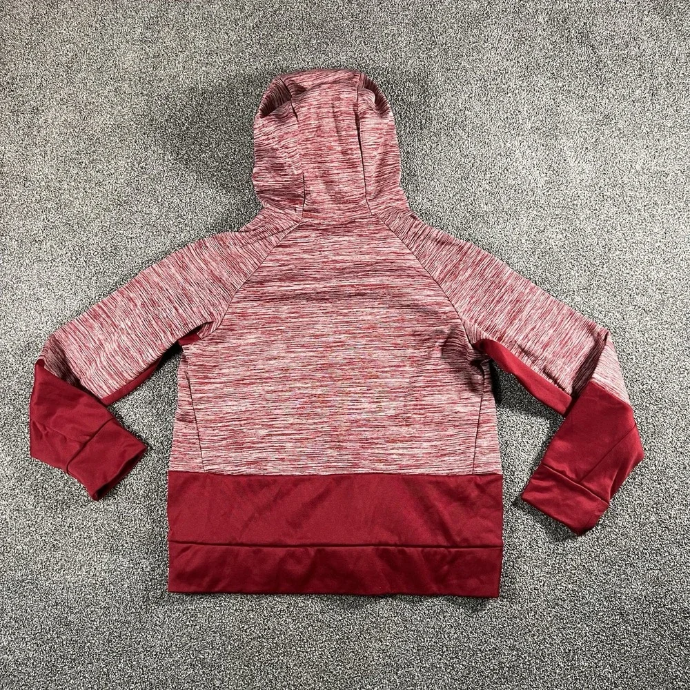 Nike Dri-FIT Therma Hoodie Youth Large Red Heather Pullover Swoosh Athletic